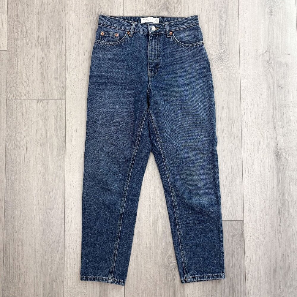 Topshop Womens Mom Jeans Medium Blue Denim Size 28
